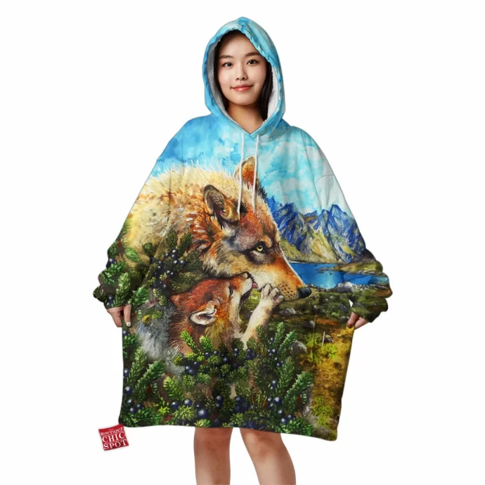 Wolf Cub Kiss Blanket Hoodie