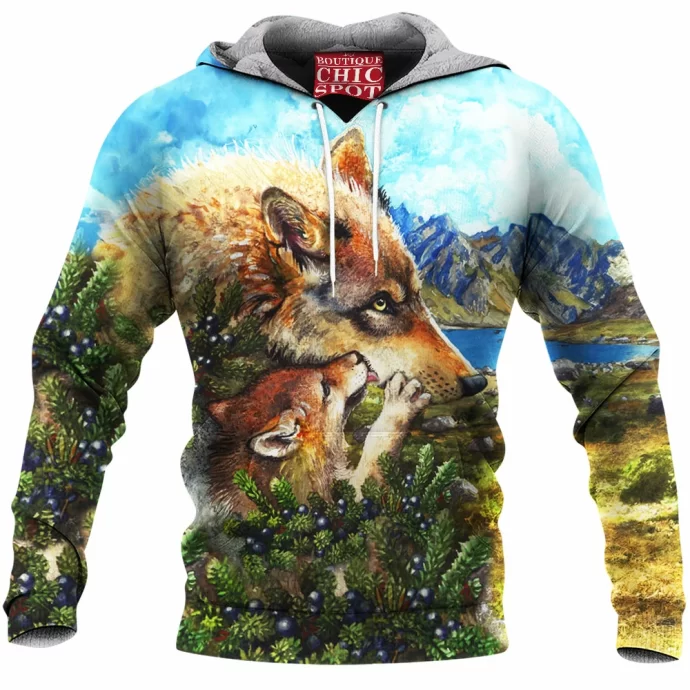 Wolf Cub Kiss Fleece Hoodie