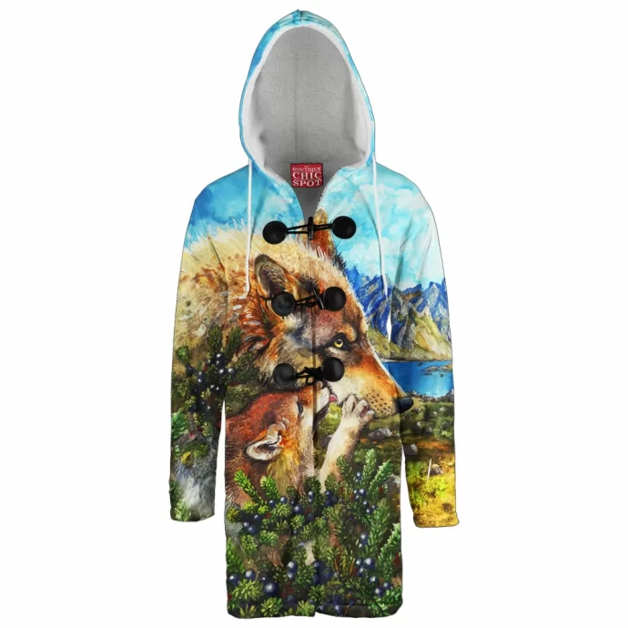 Wolf Cub Kiss Hooded Cloak Coat