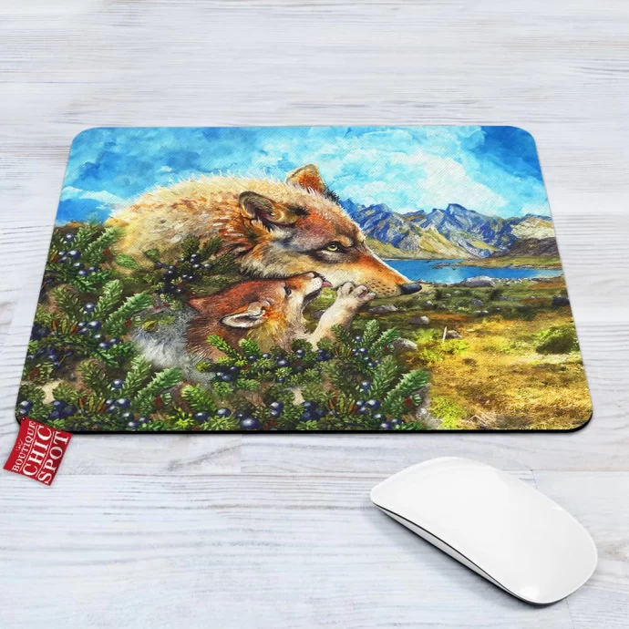 Wolf Cub Kiss Mouse Pad