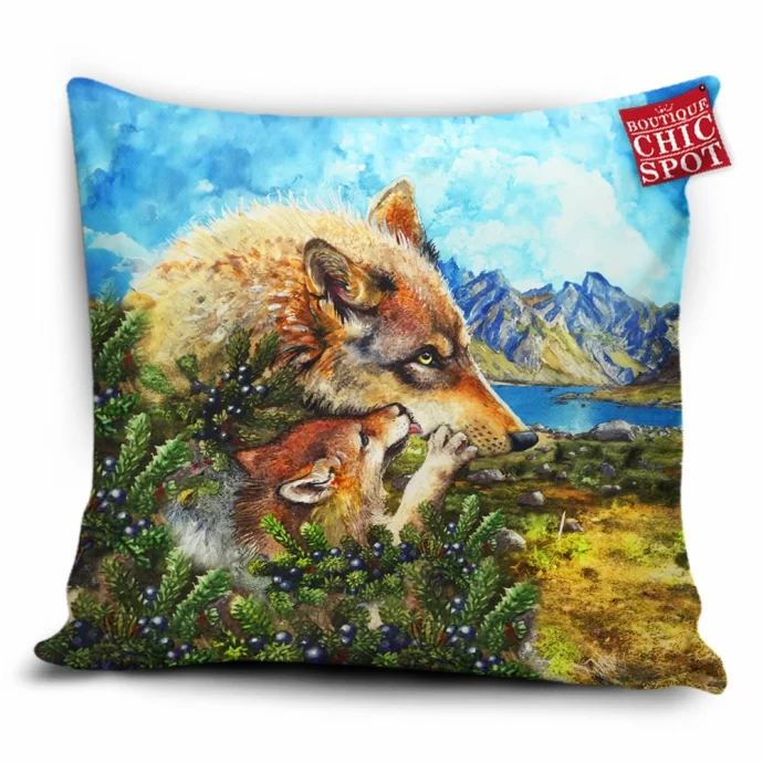 Wolf Cub Kiss Pillow Cover