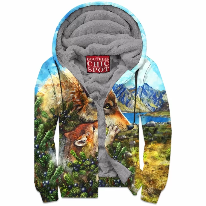 Wolf Cub Kiss Zip Fleece Hoodie