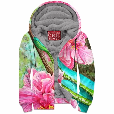 Snake Zip-Fleece-Hoodie