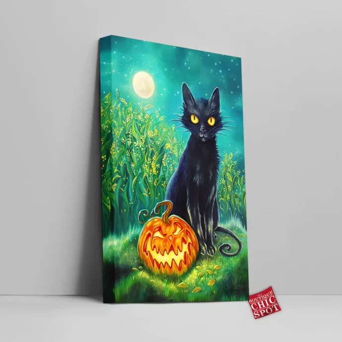 Black Cat Canvas Wall Art