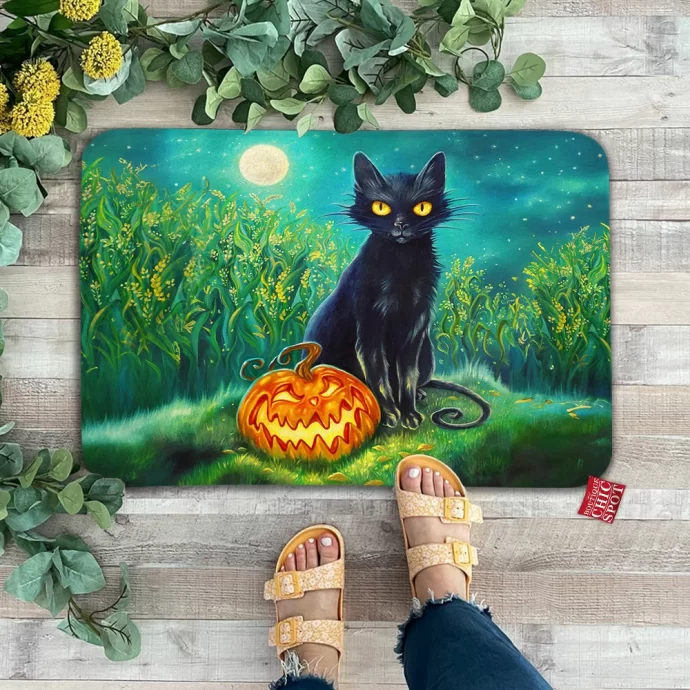 Black Cat Doormat