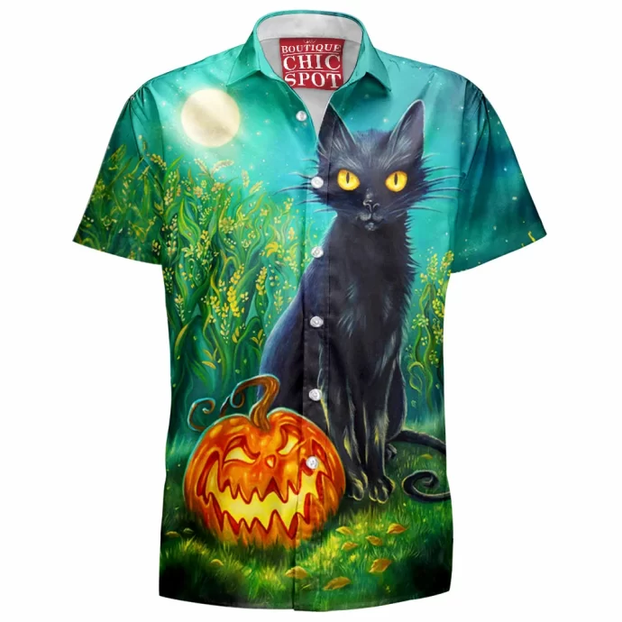 Black Cat Hawaiian Shirt