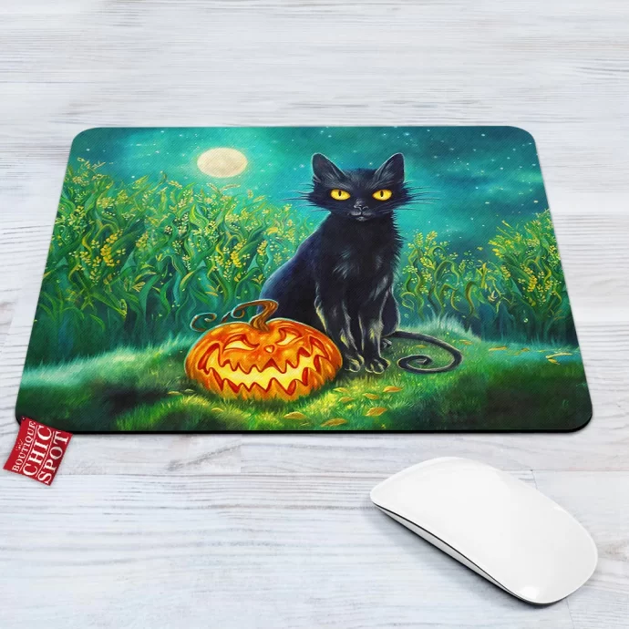 Black Cat Mouse Pad