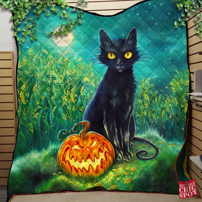 Black Cat Quilt Blanket