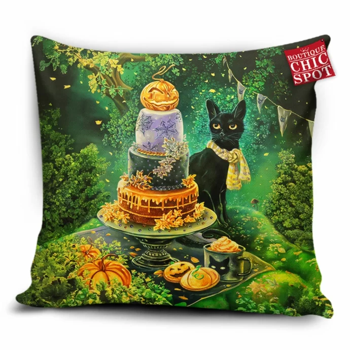 Black Cat Pillow Cover