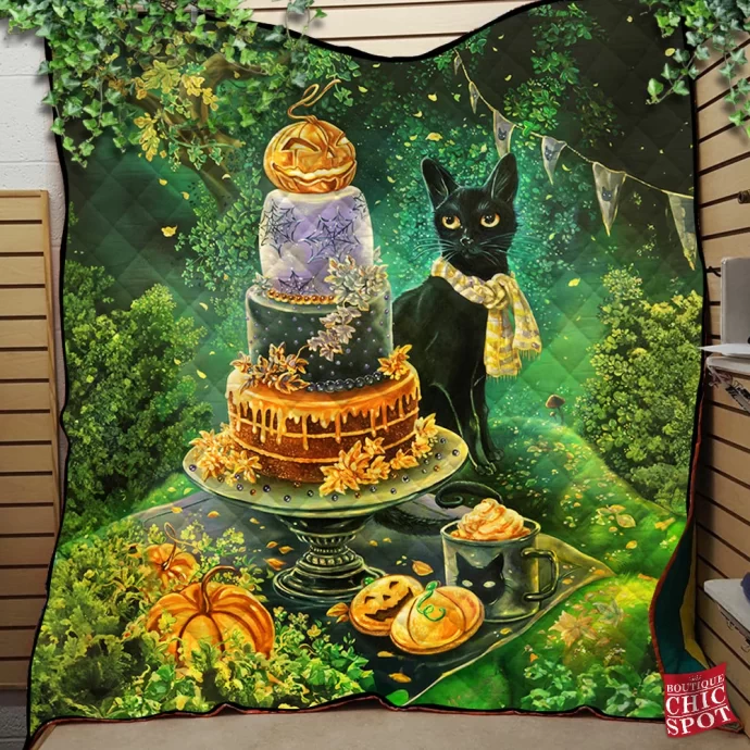 Black Cat Quilt Blanket