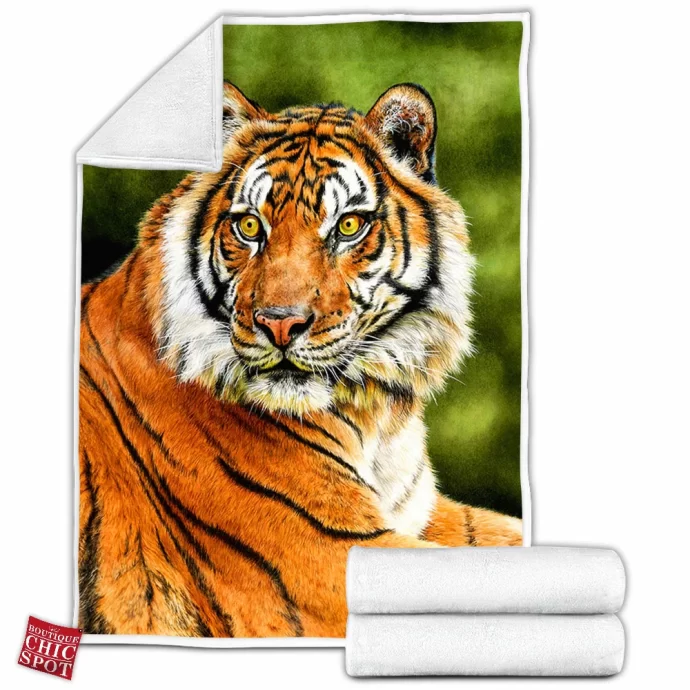 Sumatran Tiger Fleece Blanket