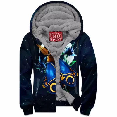 Insect Zip-Fleece-Hoodie, Night Moth Zip-Fleece-Hoodie