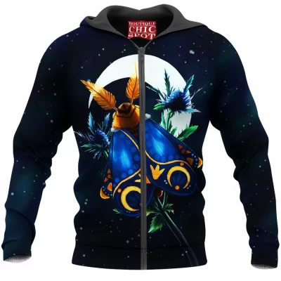 Insect Zip-Hoodie, Night Moth Zip-Hoodie