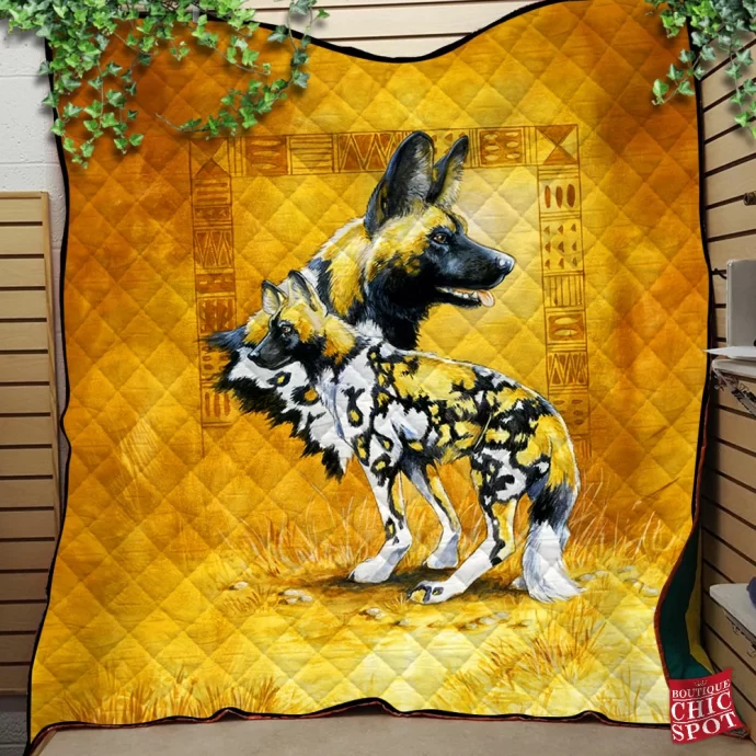 Wild Dog Quilt Blanket