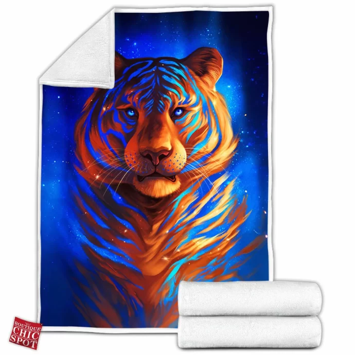 Galaxy Tiger Fleece Blanket