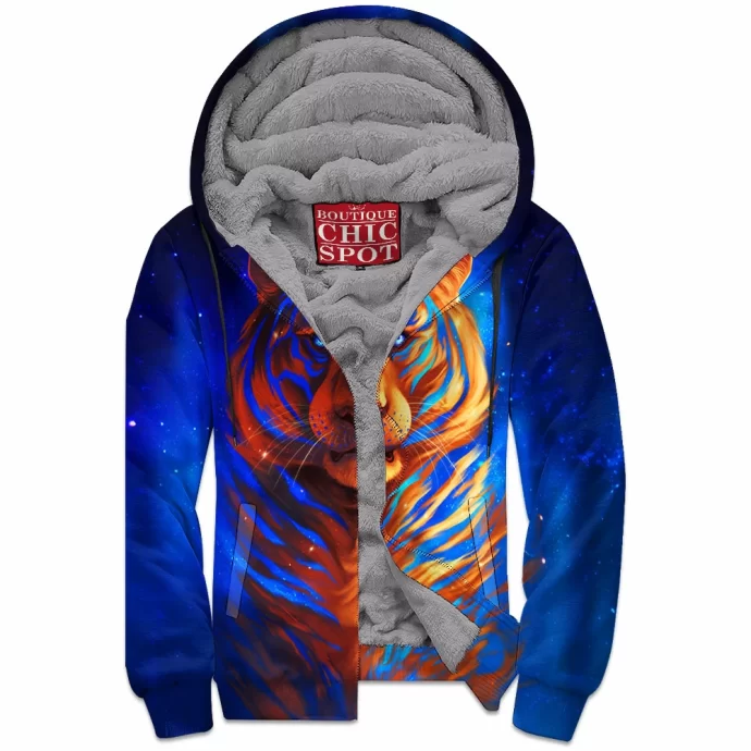 Galaxy Tiger Zip Fleece Hoodie