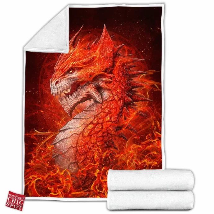 Sun Dragon Fleece Blanket