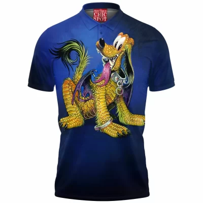 Animation Polo Shirt, Pluto Polo Shirt, Disney Polo Shirt