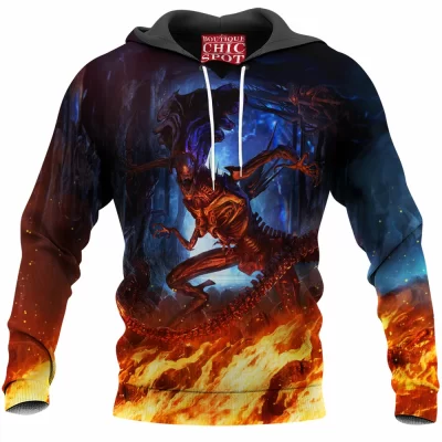 Alien Hoodie, Horror Hoodie, Sci-Fi Hoodie, Xenomorph Hoodie