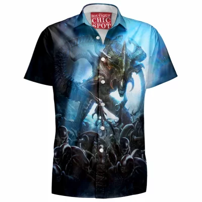 Alien Hawaiian-Shirt, Horror Hawaiian-Shirt, Sci-Fi Hawaiian-Shirt, Xenomorph Hawaiian-Shirt