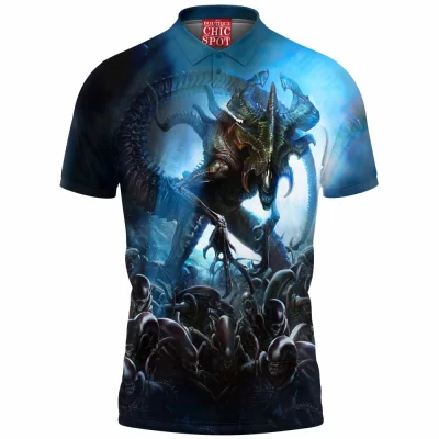 Alien Polo Shirt, Horror Polo Shirt, Sci-Fi Polo Shirt, Xenomorph Polo Shirt
