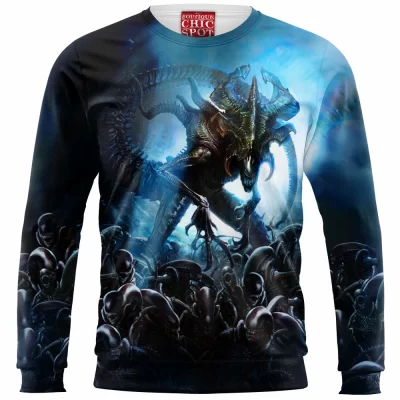 Horror Zip Sweatshirt, Alien Zip Sweatshirt, Xenomorph Zip Sweatshirt