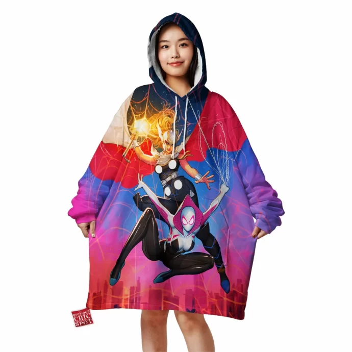 Spider-Gwen Mighty Thor Blanket Hoodie