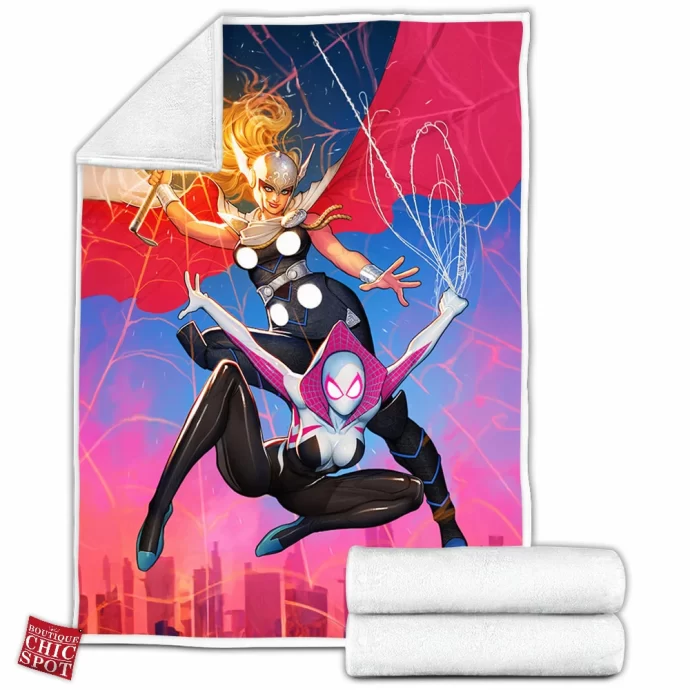 Spider-Gwen Mighty Thor Fleece Blanket