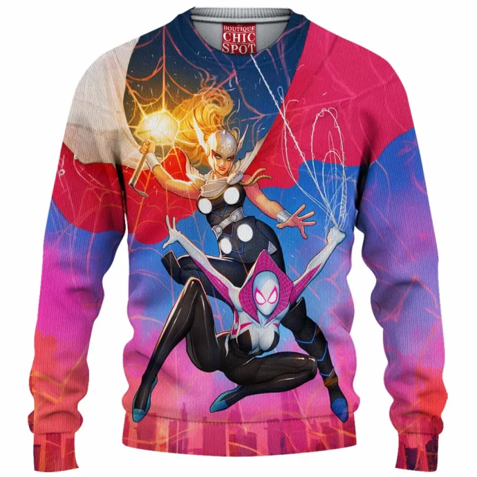 Spider-Gwen Mighty Thor Knitted Sweater