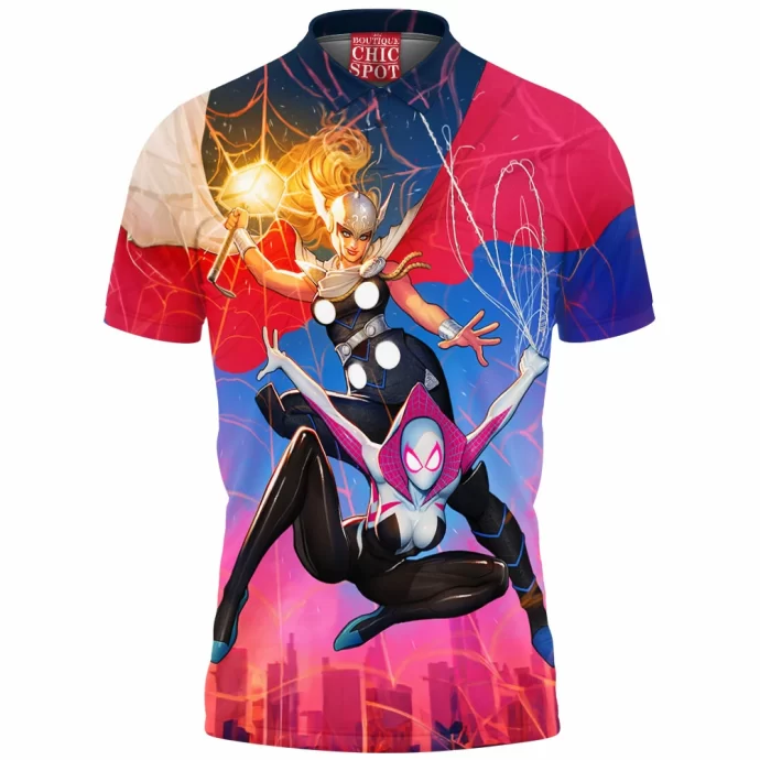 Spider-Gwen Mighty Thor Polo Shirt