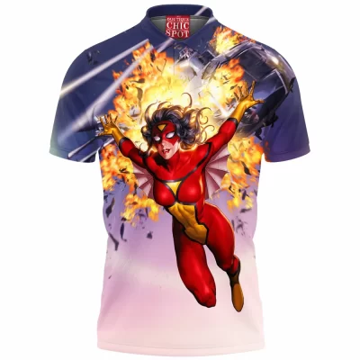 Comic Polo Shirt, Spider-Woman Polo Shirt