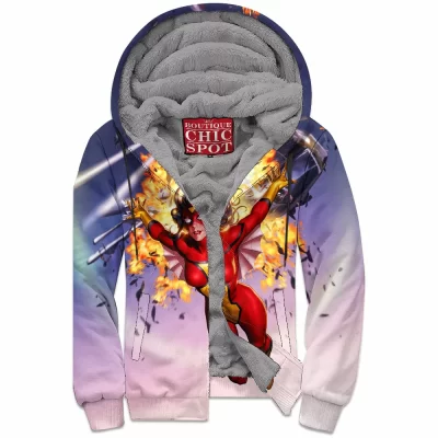 Comic Zip-Fleece-Hoodie, Spider-Woman Zip-Fleece-Hoodie