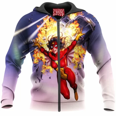 Comic Zip-Hoodie, Spider-Woman Zip-Hoodie