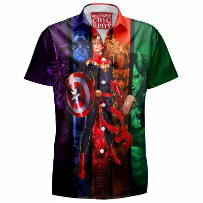 Comic Hawaiian-Shirt, Captain Marvel Hawaiian-Shirt