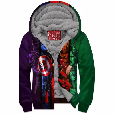 Comic Zip-Fleece-Hoodie, Captain Marvel Zip-Fleece-Hoodie
