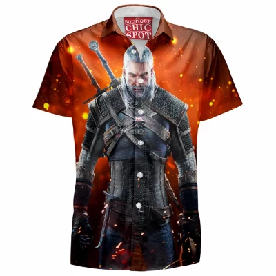 Game Hawaiian-Shirt, Geralt of Rivia Hawaiian-Shirt, The Witcher Hawaiian-Shirt, Fantasy Hawaiian-Shirt