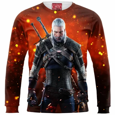 Game Zip Sweatshirt, The Witcher Zip Sweatshirt, Geralt of Rivia Zip Sweatshirt