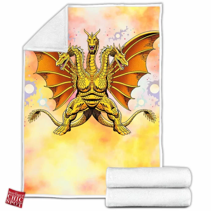 King Ghidorah Fleece Blanket