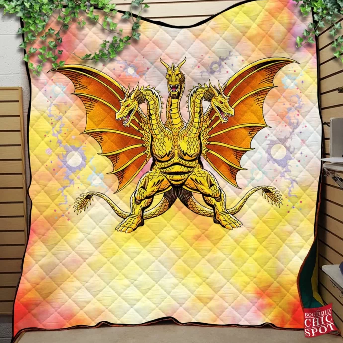 King Ghidorah Quilt Blanket