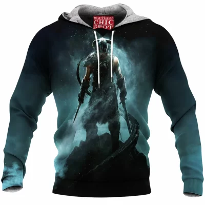 Game Fleece-Hoodie, Skyrim Fleece-Hoodie, Dragon Fleece-Hoodie, Fantasy Fleece-Hoodie