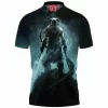 Game Polo Shirt, Skyrim Polo Shirt, Dragon Polo Shirt, Fantasy Polo Shirt