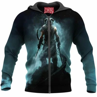 Game Zip-Hoodie, Skyrim Zip-Hoodie, Dragon Zip-Hoodie, Fantasy Zip-Hoodie