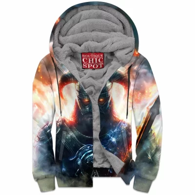 Game Zip-Fleece-Hoodie, Skyrim Zip-Fleece-Hoodie, Dragon Zip-Fleece-Hoodie, Fantasy Zip-Fleece-Hoodie, Dragonborn Zip-Fleece-Hoodie