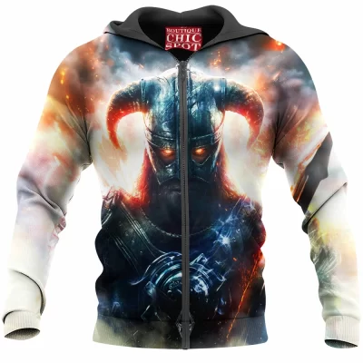 Game Zip-Hoodie, Skyrim Zip-Hoodie, Dragon Zip-Hoodie, Fantasy Zip-Hoodie, Dragonborn Zip-Hoodie
