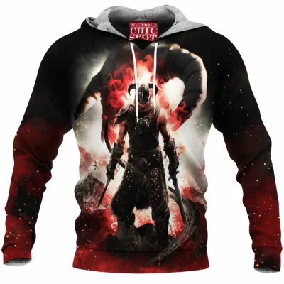 Game Fleece-Hoodie, Skyrim Fleece-Hoodie, Dragon Fleece-Hoodie, Fantasy Fleece-Hoodie, Dragonborn Fleece-Hoodie