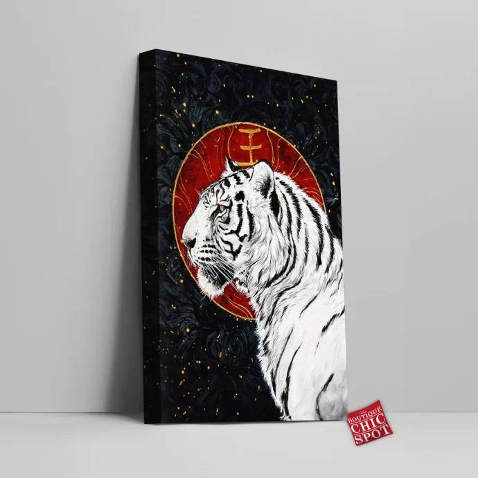 White Tiger Canvas Wall Art