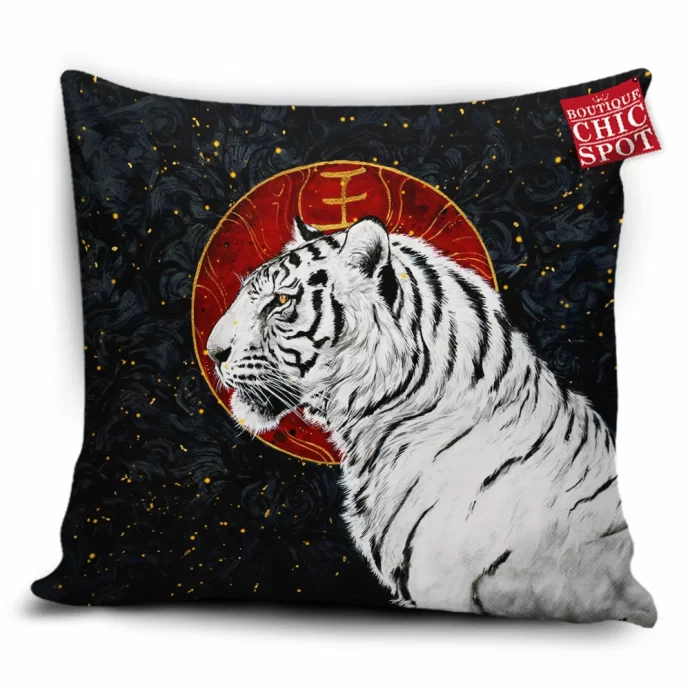 White Tiger Pillow Cover