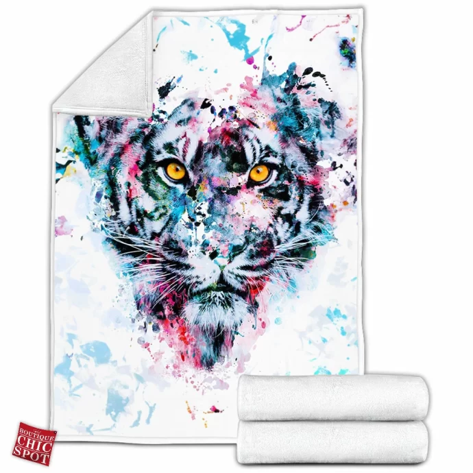 Tiger Blue Fleece Blanket