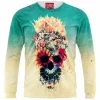 Flower Sweatshirt, Skull Sweatshirt