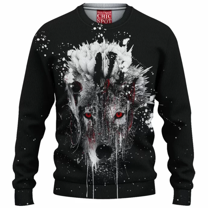 Watercolor Wolf Knitted Sweater